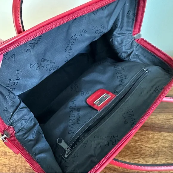 Barbara Milano. Red Leather Handbag. Used - Picture 3 of 10